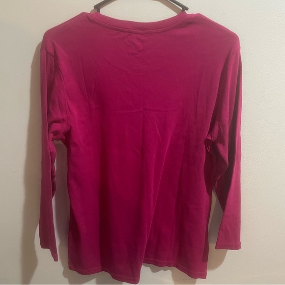 Ralph Lauren Sport Women’s Large Pink Blue Pony 100% Cotton 3/4 Sleeve Light - Picture 5 of 7